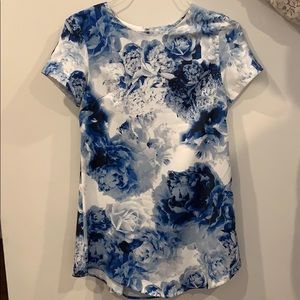 Blue and White Floral Mini Dress